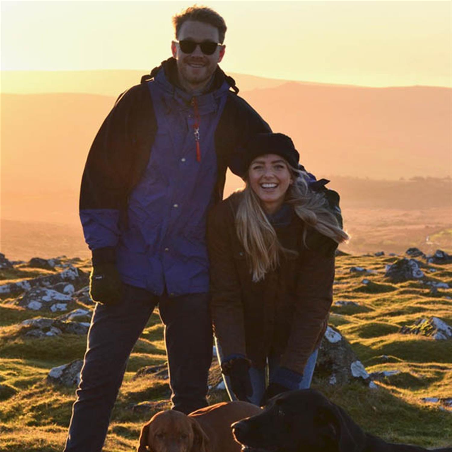A young couple at the end fo a walk